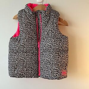 GAP Kids Leopard Print Vest with Pink Lining